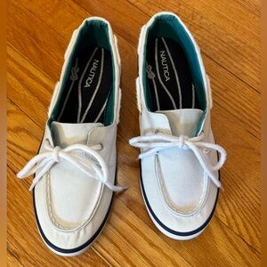 Nautica Womens White Boat Shoes
